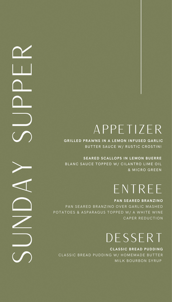 Sunday Supper Private Dinner 3/29